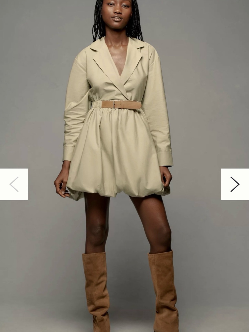 Maeve from Anthropologie Olive Tailored Bubble-Hem Shirt Dress XXS